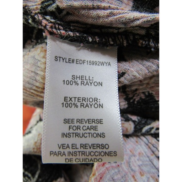 Altar'd State Floral Black Pink Babydoll Boho Mini Dress Bell Sleeve Size XS - Picture 15 of 15